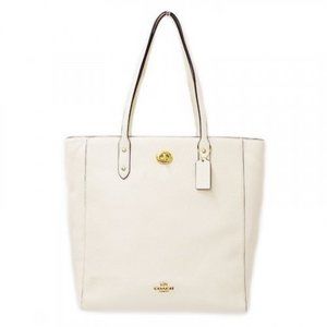 New Coach Pebble Leather Town Tote White F12184